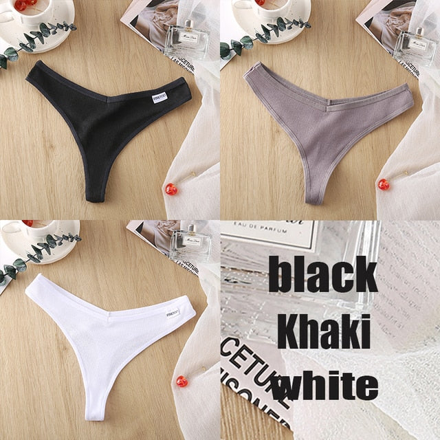 3 Pack 8 Colors Thong G-String Cotton Mix Thongs Panties V Waist Underpants Pantys Lingerie The Clothing Company Sydney