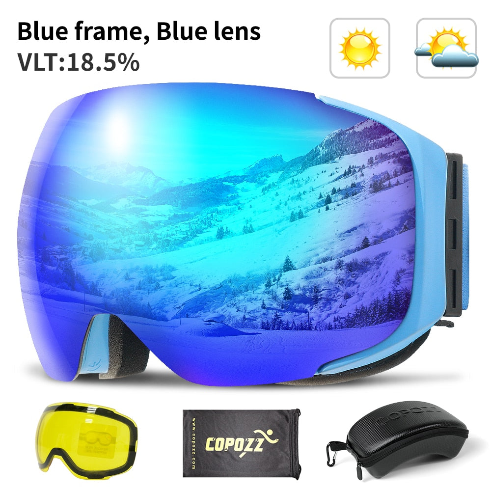 Magnetic Ski Goggles with 2s Quick-Change Lens and Case Set UV400 Protection Anti-Fog Snowboard Ski Glasses for Men Women The Clothing Company Sydney