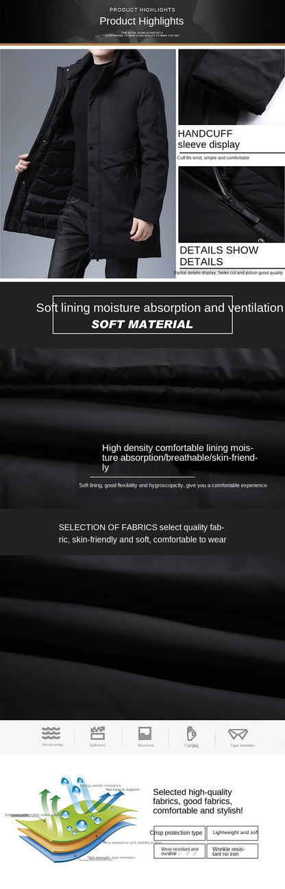 Padded Brand Casual Fashion Thick Warm Men Long Parka Winter Jacket With Hood Windbreaker Coats Mens Clothing The Clothing Company Sydney