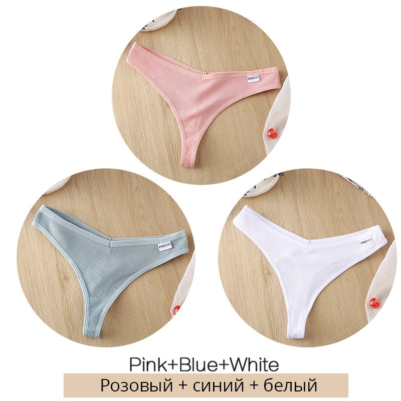 3 pack/Set Women's Cotton Mix Thongs Panties Low Waist G-String Briefs Ladies Brazilian Lingerie Girls Breathable Intimates The Clothing Company Sydney