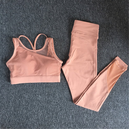 2 Piece Yoga Set Women Fitness Gym Clothing Sportswear Mesh Workout Sport Tracksuit Yoga Running Gym Suits Push Up Set The Clothing Company Sydney