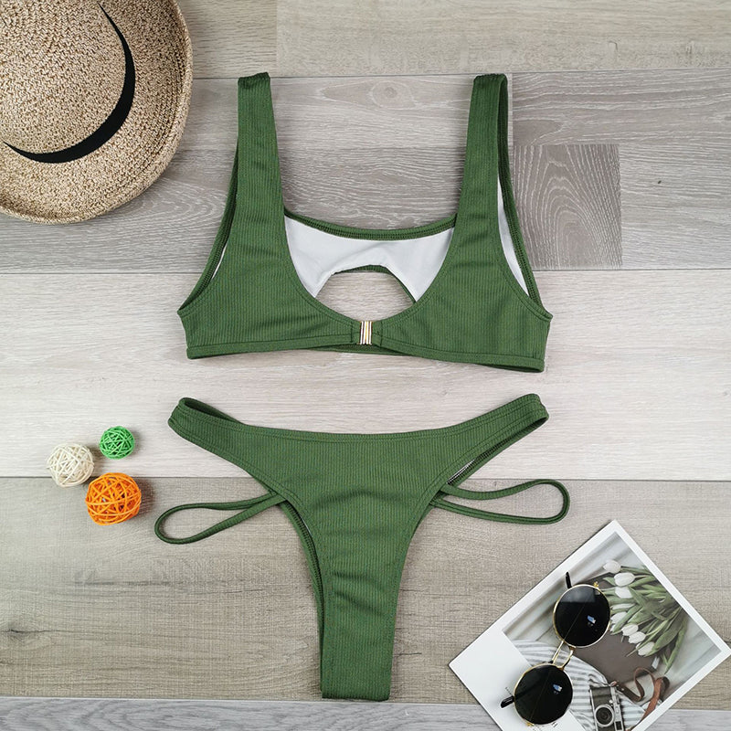 2 Piece Hollow Out Swimsuit High Cut Micro Swimwear Stylish Bathing Suit Beach Outfits Bikini Set The Clothing Company Sydney