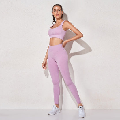 2 Piece High Waist Sports Legging Gym Women's sportswear Seamless Fitness Yoga Suit High Stretchy Workout Padded Sports Bra Leggings Set The Clothing Company Sydney