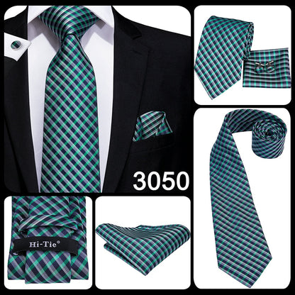 3 Piece Business Classic Blue Black Striped Solid Neck Tie Necktie Pocket Square Cufflinks Wedding Party Silk Tie Set The Clothing Company Sydney