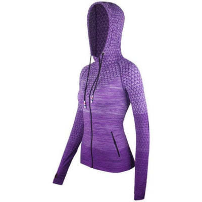 Front Zipper hooded Yoga Shirts Long Sleeve Yoga Top Sportswear Quick Dry  Tracksuit Running Jacket The Clothing Company Sydney
