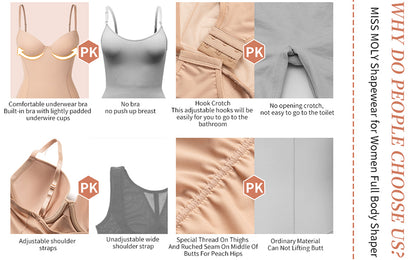 Women Waist Trainer Bodysuit Full Body Shaper Seamless Shapewear Jumpsuits Tummy Control Underwear Butt Lifter Corset The Clothing Company Sydney