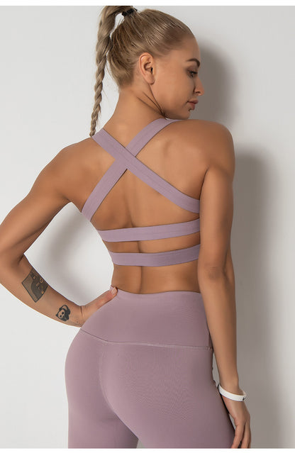 Sports Bra Shockproof Glamour Classic Comfortable Style Tank Wide Shoulder Strap Yoga Top Push Up Fitness Bras The Clothing Company Sydney