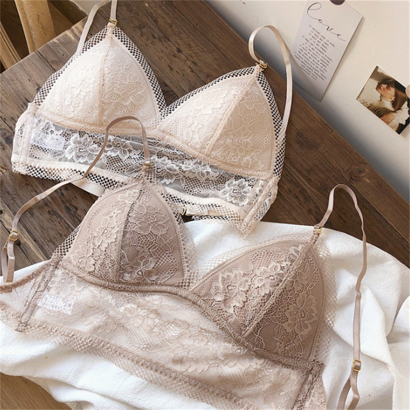 Backless Bra Triangular Women's U-Shape Beauty Back Lingerie Dot Mesh Thin Soft Seamless Bralette Underwear The Clothing Company Sydney