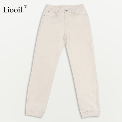 Women's Streetwear Cotton Elastic Waist Brown Jean Pants Women Denim Trousers With Pockets Spring Stretch Jeans The Clothing Company Sydney