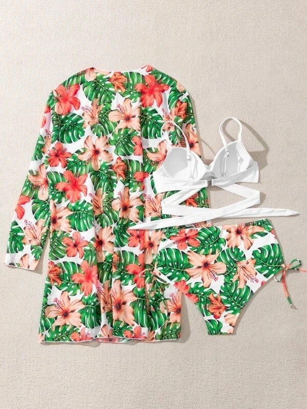 Print Floral Swimsuits 3 Piece Beach Bikinis Set Push Up Swimwear Bather Bathing Suit The Clothing Company Sydney