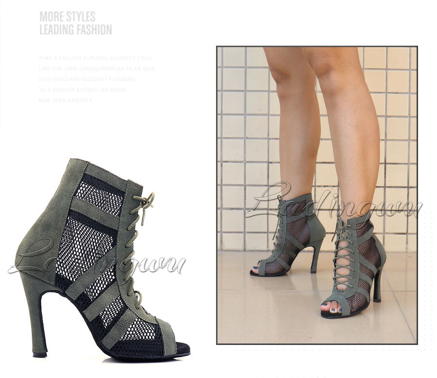 Army Green Suede Latin Dance Boots Ladies Salsa Tango Indoor Sports Ballroom Dance Shoes The Clothing Company Sydney
