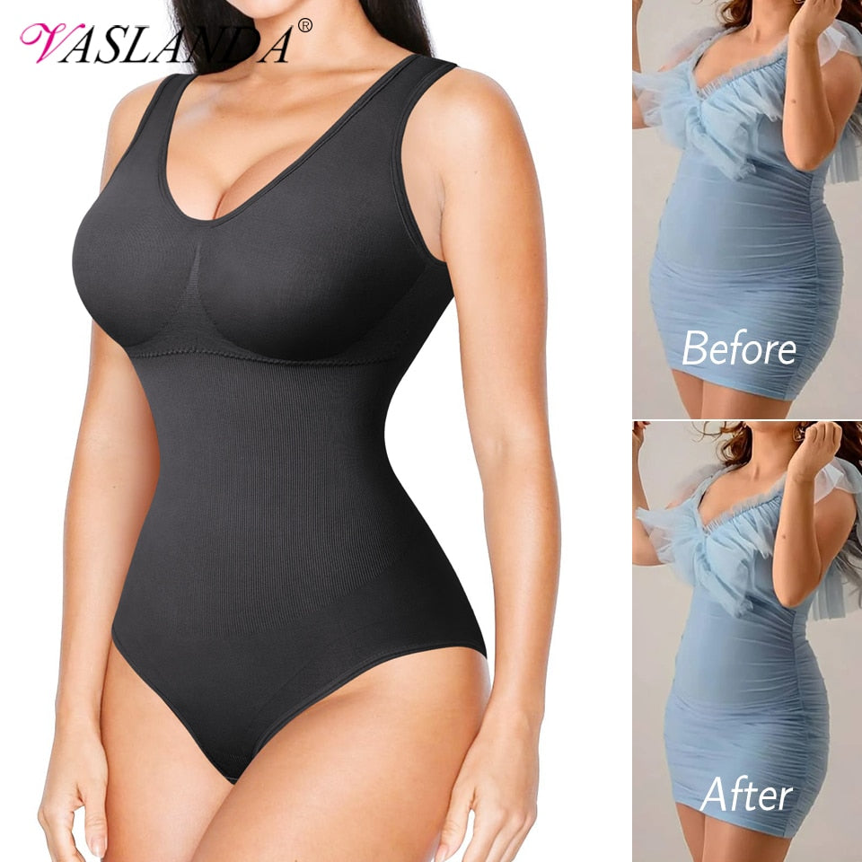 VASLANDA Women's Cami Shaper with Built in Bra Tummy Control Camisole Tank  Top Underskirts Shapewear Body Shaper 