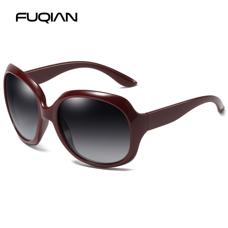 Design Elegant Polarized Oversized Round Sunglasses Women Simple Fashion Big Plastic Ladies Sun Glasses UV400 The Clothing Company Sydney