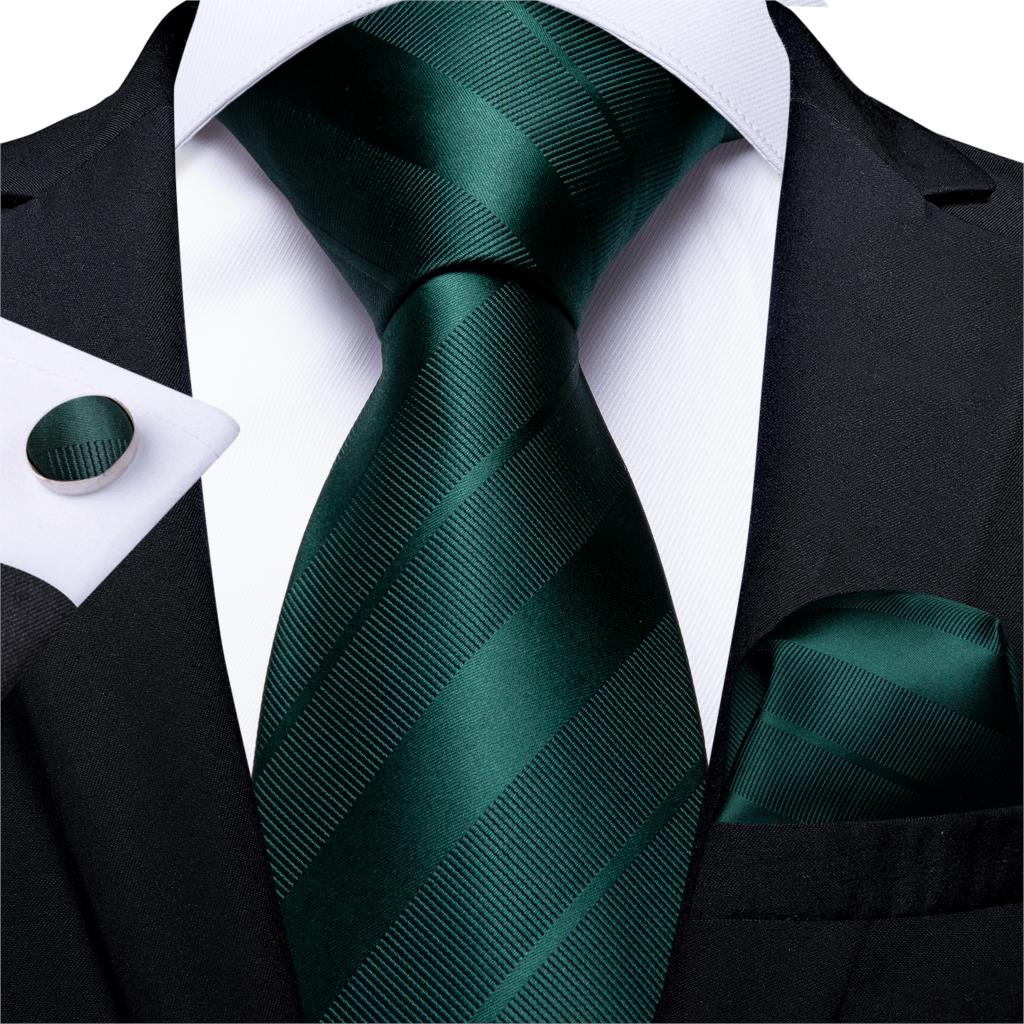 3 Piece Designer Men's Wedding Tie Gold Black Striped Silk Neck Ties For Men Hanky Cufflinks Set Business Party Wear The Clothing Company Sydney