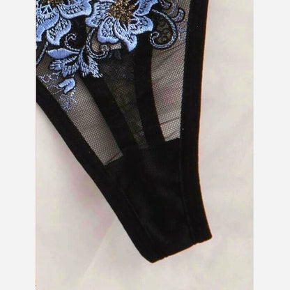 Lingerie woman 2 piece Floral Embroidery Lingerie Set Lace Underwear Set Underwire Push Up Bra Underwear The Clothing Company Sydney