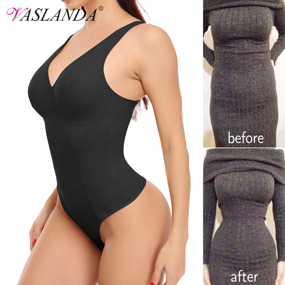 VASLANDA Women's Cami Shaper with Built in Bra Tummy Control Smoothing  Camisole Tank Top Underskirts Shapewear Body Shaper 