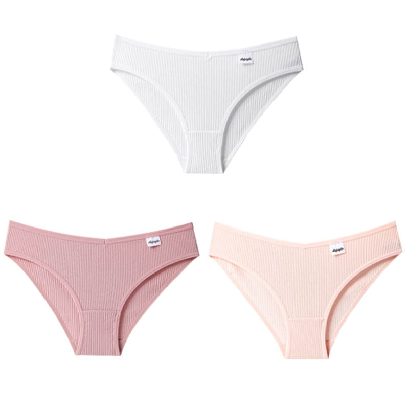 Panties Striped Cotton Underwear Solid Color Briefs Low-Rise Soft Panty Women Underpants Female Lingerie The Clothing Company Sydney