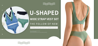 2 Piece Bra Set Bralette Underwear Lingerie Ribbed Tops Seamless Wire Free Bra and  Panty Set The Clothing Company Sydney