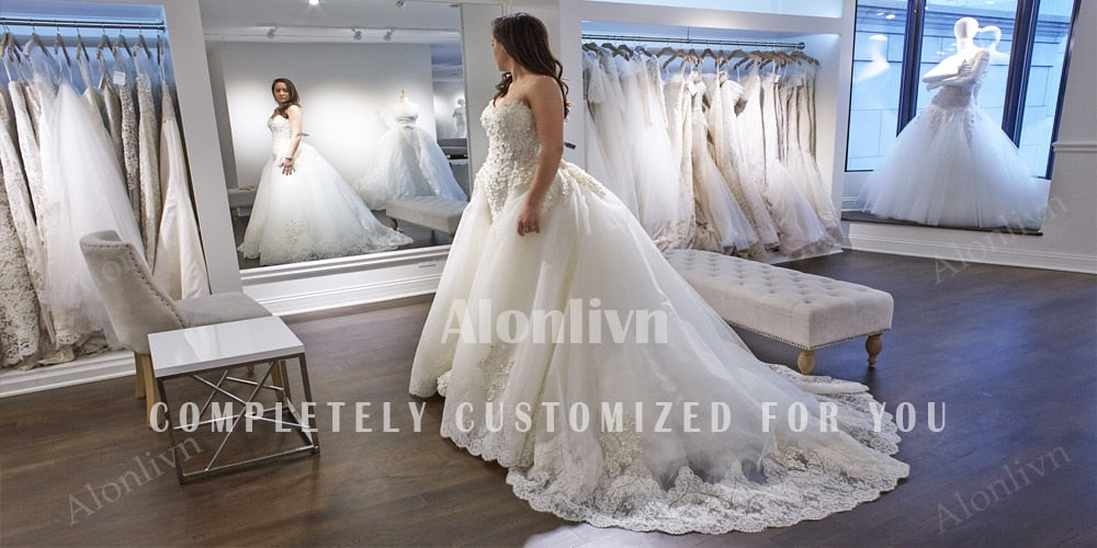 Delicate Shiny Beading O-Neck Wedding Dress Half Sleeves Lace Up Puffy Ball Gown Bride Dress The Clothing Company Sydney