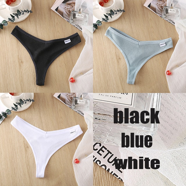 3 Pack 8 Colors Thong G-String Cotton Mix Thongs Panties V Waist Underpants Pantys Lingerie The Clothing Company Sydney