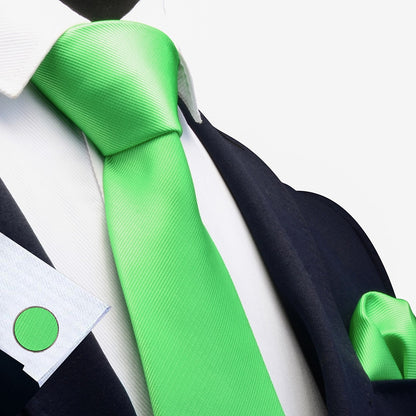 3 Piece Men's Silk Tie Set 8cm Ties Handkerchief Cufflinks Sets Red Gold Purple Necktie for Men Wedding Gift The Clothing Company Sydney