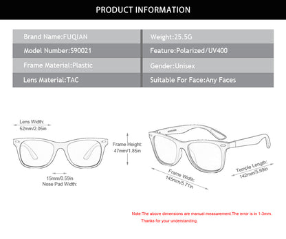 Polarized Sunglasses Men Women Classic Square Plastic Driving Sun Glasses Fashion Black Shades UV400 The Clothing Company Sydney