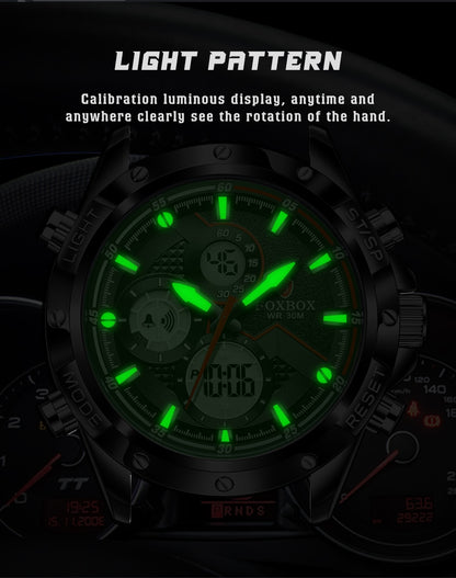 Foxbox Sport Mens Watches Top Brand Luxury Dual Display Quartz Watch For Men Military Waterproof Digital Electronic Watch The Clothing Company Sydney