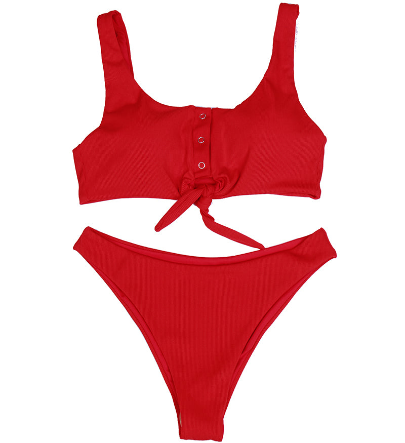 Ribbed Bikini Sets Swimsuit Tie Front Two Pieces Sport Swimwear Beach Brazilian Bathing Suit The Clothing Company Sydney