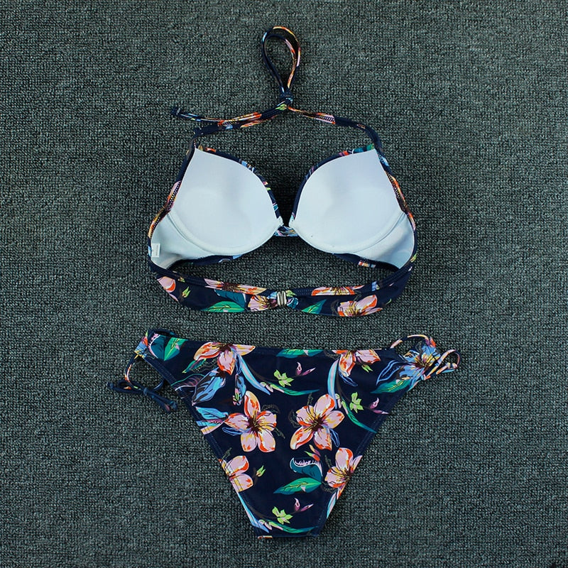 2 Piece Bikini Push Up Swimwear Print Floral Bikinis Set Swimsuit Bathing Suit Two Piece Summer Beach Wear The Clothing Company Sydney