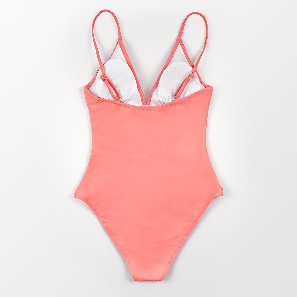 V-neck One-Piece Swimsuit Monokini Beach Bathing Suit Swimwear The Clothing Company Sydney