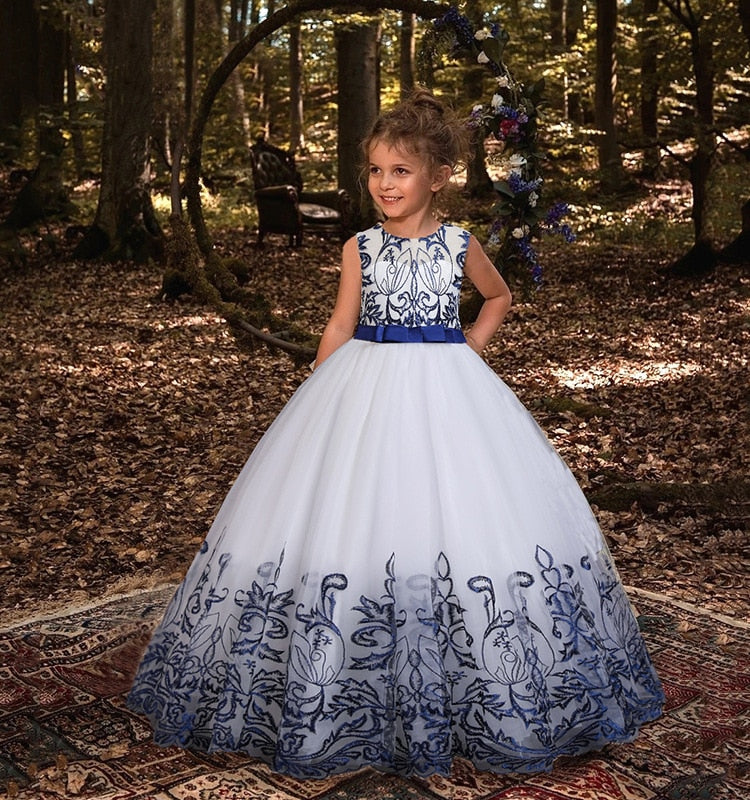 White Lace Bridesmaid Dress Kids Dresses For Girls Children