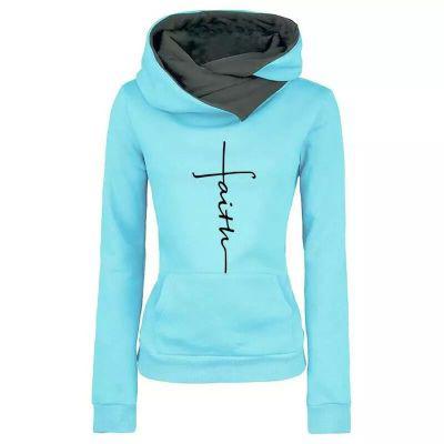 Autumn Winter Hoodies Sweatshirts Faith Embroidered Sweatshirt Long Sleeve Pullovers Casual Warm Hooded Top The Clothing Company Sydney