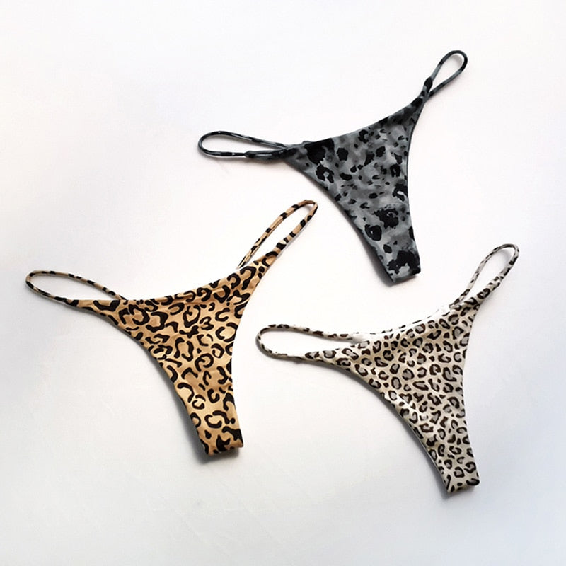 Cotton G String Leopard Print Panties Briefs Thong Low Waist T-back Bikini Underwear Seamless Lingerie The Clothing Company Sydney