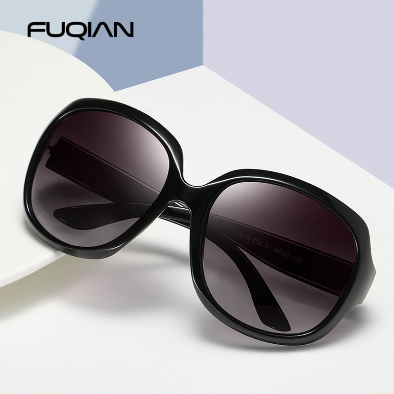 Design Elegant Polarized Oversized Round Sunglasses Women Simple Fashion Big Plastic Ladies Sun Glasses UV400 The Clothing Company Sydney