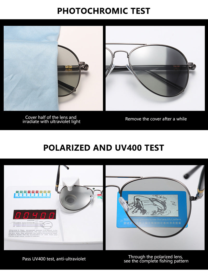 Fashion Photochromic Sunglasses Men Women Chameleon Polarized Pilot Sun Glasses Anti-glare Driving Eyeglasses UV400 The Clothing Company Sydney