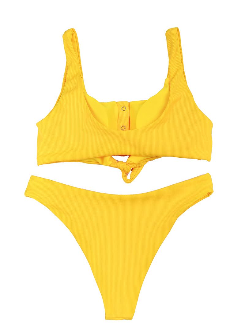 Ribbed Bikini Sets Swimsuit Tie Front Two Pieces Sport Swimwear Beach Brazilian Bathing Suit The Clothing Company Sydney