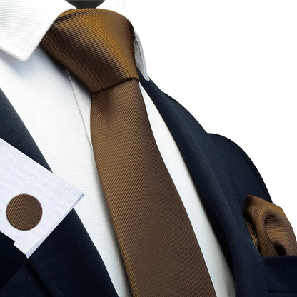 3 Piece Men's Silk Tie Set 8cm Ties Handkerchief Cufflinks Sets Red Gold Purple Necktie for Men Wedding Gift The Clothing Company Sydney