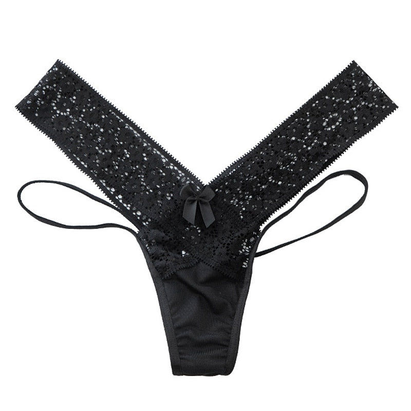 Women's Lace Panties Low-waist Temptation Lingerie Ladies Cross Strap G String Thong Hollow out Solid Underwear The Clothing Company Sydney