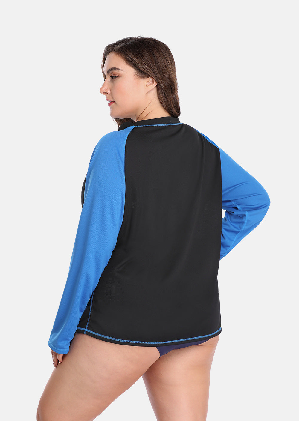 Women's Plus Size Long Rashguard Top UPF 50+ Diving Surf Swimwear Shirts Rash Guard Swimsuit Colorblock Beach Wear The Clothing Company Sydney