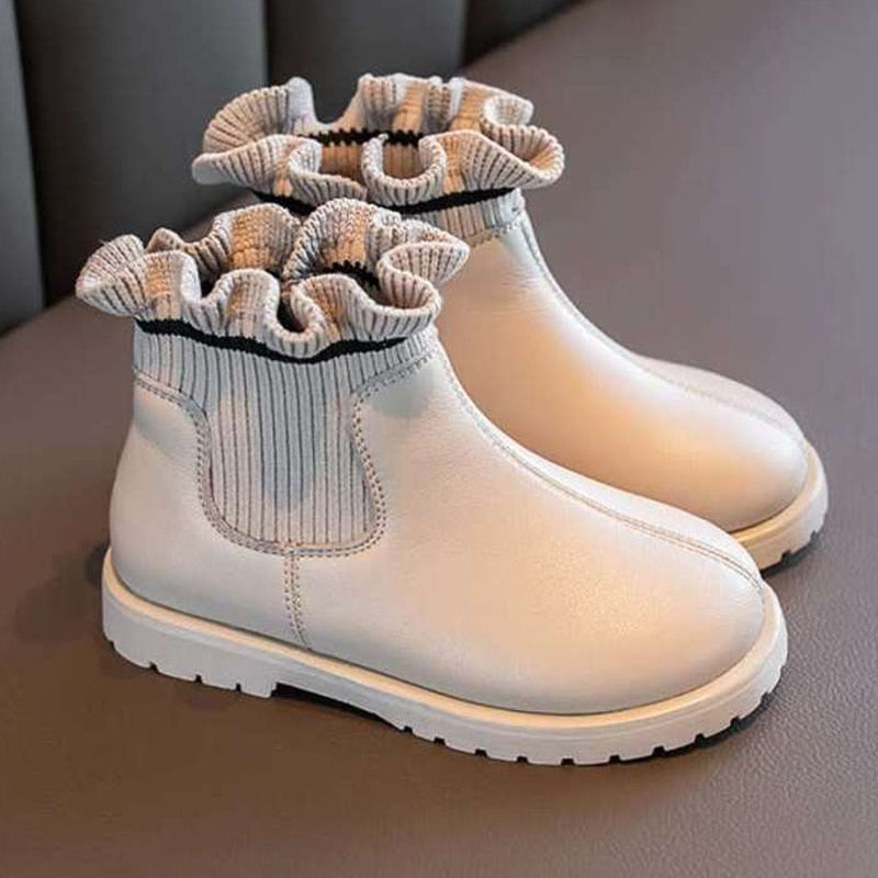 Flower Girls Boots Autumn/Winter Plush Children Boots Boys Girls Shoes Fashion Brand Soft Leather Warm Kids Boots The Clothing Company Sydney