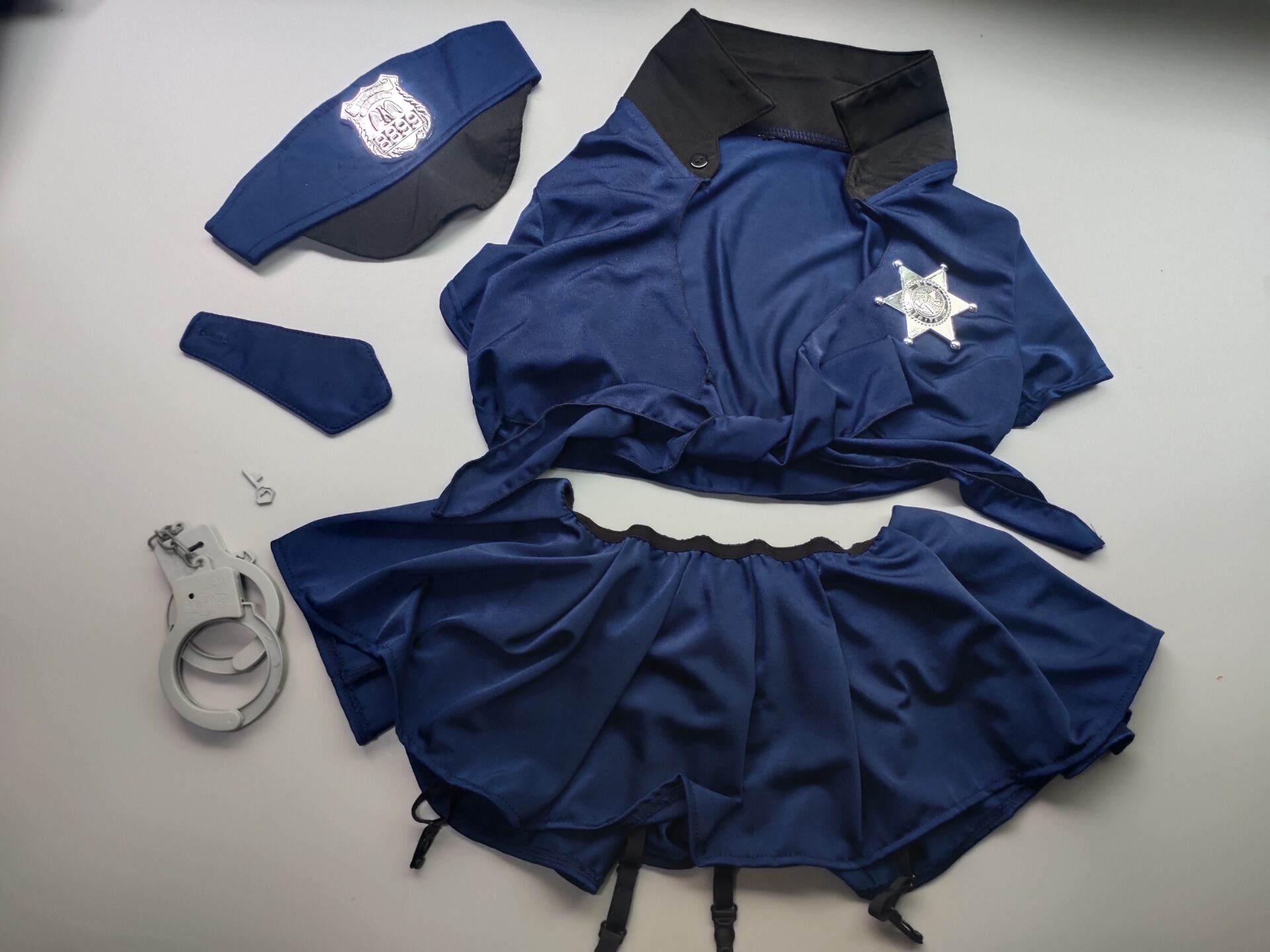 Police Female Officer Uniform Cop cosplay Costume Lingerie Set Top + Mini Skirts + Hat + Badge+ Tie + Handcuff The Clothing Company Sydney