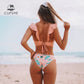 Tropical Pink Ruffle Bikini Sets Lace Up Low-waist Swimsuit Two Piece Swimwear Beach Bathing Suits The Clothing Company Sydney