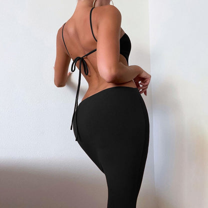 Summer Halter Maxi Dress Elegant Sexy Sleeveless Backless Club Party Cutout Bandage Dresses The Clothing Company Sydney