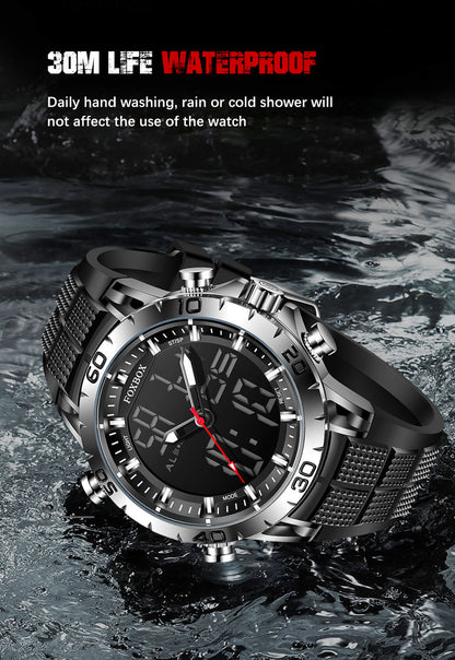 Foxbox Sport Mens Watches Top Brand Luxury Dual Display Quartz Watch For Men Military Waterproof Digital Electronic Watch The Clothing Company Sydney