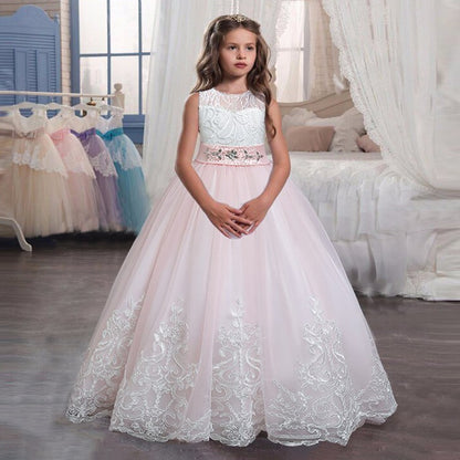 Puffy Tulle Lace Flower Girl Dress Costume Children Bride Ball Gown Princess Dress for Girl Wedding Party Dresses The Clothing Company Sydney