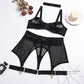 Four-Piece Set Erotic Lingerie Transparent Bra Kit Push Up See Through Lace Mesh Seamless Underwear Garters The Clothing Company Sydney