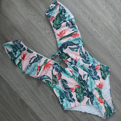 One Piece Swimsuit Push Up Swimwear Ruffle Monokini Adjustable Shoulder Swimsuit Bodysuit Bathing Suit Swim Wear The Clothing Company Sydney