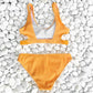 Feather Yarn Solid Bikini Set Plain Hollow out Padded Two Piece Swimwear Thong Swimsuits The Clothing Company Sydney