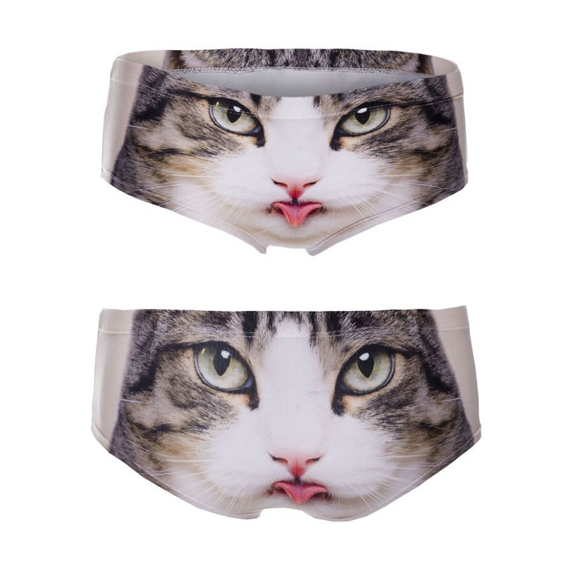 3D Print Cat Underwear Women's panties Seamless Briefs lingerie The Clothing Company Sydney