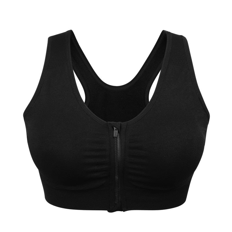 Women's Zipper Push Up Sports Bras,Plus Size Padded Wirefree Breathable Sports Tops,Fitness Gym Yoga Sports Bra Top The Clothing Company Sydney